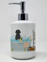 Black Labrador in Bathtub Ceramic Soap Dispenser Hand Soap Dispenser Pump