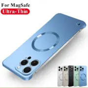 Ultra-Thin Magsafe Frameless Hard Case For iPhone 16 15 Pro Max 14 13 12 Cover