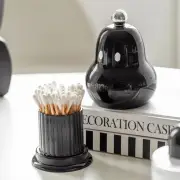 Plastic Toothpick Container Pear Shape Toothpick Jar Makeup Organizer Bathroom
