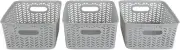 Simplify 25173-HGREY-3Pk Herringbone Storage Basket, Small, Heather Grey
