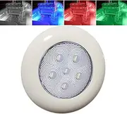 Wave One Marine SURFACE Mount 3" RGBW Internal Driver LED Courtesy Boat Light | RV Accent | Interior Exterior Deck Transom Cockpit T Top | Waterproof IP68 (White Bezel)