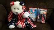 TY Spangle Beanie Baby, Beanie Buddy, & McDonalds International Bear, White-Face