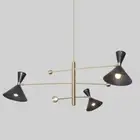 Modern Brass 6 Lights Sputnik Starburst Chandelier Lighting Fixture home Decor