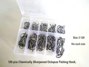 10 small size 100p Chemically Sharpened Octopus Fishing Hook slimies Mackerel