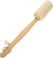 Vaguelly Natural Loofah Bath Brush Body Scrubbing Brush Long Handle Shower Back Scrubber for Elderly