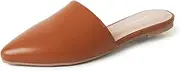 [J. Adams] Lennox Mules for Women - Closed Pointed Toe Flat Heel Slides