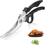 AXIM Heavy Duty Kitchen Shears,Spring Loaded Poultry Shears, Kitchen Scissors for Cutting Chicken, Poultry, Game, and Meat