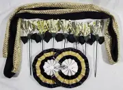 Set of Draft Horse Decorations - Black, Gold Mane, Tail, Flowers