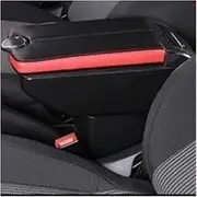Box For KIA For Rio 3 Box Retrofit Parts Center Console Special Storage Space Car Elbow Rest With USB Cup Holder Center Console(A-Black black line)