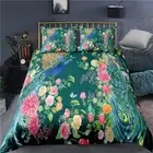 Peacocks And Flowers 3D Print Duvet Quilt Doona Covers Pillow Case Bedding Sets