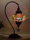 Turkish Mosaic Lamps Multicoloured Circle Pattern Handmade Bedside Table Lights