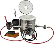 LSMIITTH 16 KG Gas Metal Melting Furnace Kit 2642°F / 1450°C Propane Forge Dual Burner (100,000 BTU) Foundry Home Kiln Smelting Casting Tool Refining Recycle Brass,Gold,Silver