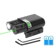 Compact LED Flashlight Torch Green Laser Dot Sight Hunting 20mm Picatinny Rail