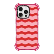 iPhone 16 Pro Bounce Case MagSafe Compatible Red And Pink Wavy Stripe