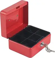 QANYEGN Mini Portable Money Box with Lock, Small Safe Lock with Key, Money Coin Safe Security Box for Protecting Your Valuables(Small Red)
