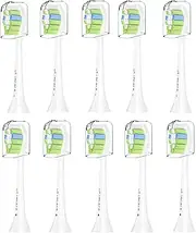 Replacement Toothbrush Heads Compatible with Philips Sonicare Electric Toothbrush, White, 10 Pack Refills.