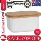 Maxwell & Williams White Basics Butter Dish With Bamboo Lid | Free Shipping | AU