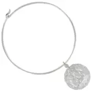 Aquarius Zodiac Astrology Horoscope Charm Silver Tone Bangle Bracelet 7 1/8"