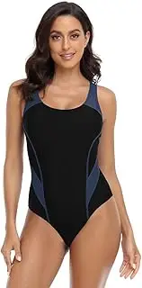 [MAIABLEAU] One Piece Bathing Suit for Women Tummy Control Swimsuit Backless Athletic Modest Swimwear