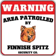 Crossing Sign Warning Area Patrolled Finish Spitz Dog Security Cross Xing Metal