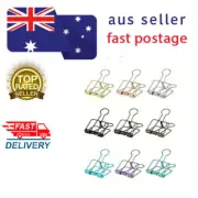 10Pcs METAL HOLLOW BINDER CLIPS Photos Paper File Clip Office Documents Clamps