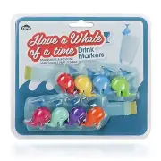 Set of 8 Whale Shaped Drink Markers Great For Drinking Parties And BBQS Drinks