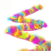 Rainbow Turkey Feather Fringe Fringing Trim Fabric DIY Wide 7-9cm3-4''Long Craft