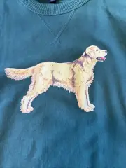 152 J Crew dog Golden retriever green sweatshirt NWT XL $98