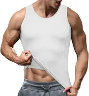 [HSQSMWJ] Men's Inner Compression Sleeveless Body Shaper T-Shirts Strappy Elastic Vest Vest Reducer Slimming Tops
