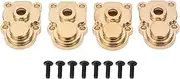 Full Brass Front Rear Portal Housing Gear Cover, 4Pcs FMS FCX24 Brass Portal Axle Counterweight 1/24 Model Car Remote Crawle Car Upgrade Parts for FMS FCX24 RC Crawler