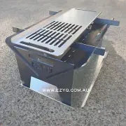 5MM THICK, Flat Pack Fire Pit & Stainless Steel Grill (600mm Long) BBQ Packed