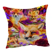 Autumn Forest Animal Art Daydream Red Fox Cushion Cover