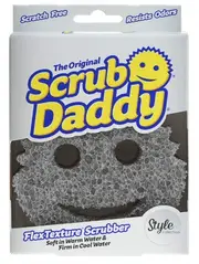2 x Scrub Daddy Grey Multipurpose Sponge – Soft in Warm, Firm in Cold – Scratch-Free, 1 Count
