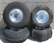 HondaTRX 70 Front & Rear Tires Skat Trak On Polished Wheels Boss Racing