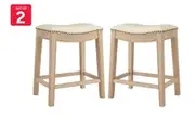 Set of 2 Brosa Fleur Backless Counter Stools (Cream)
