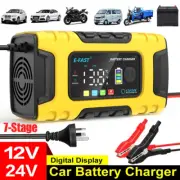 12V 24V Car Battery Charger For Lead-acid AGM GEL Lithium Lifepo4 Motorcycle
