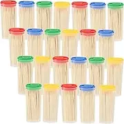 HOLIDYOYO 24 Boxes Bamboo Toothpicks Polished Fruit Picks for Home Restaurant Use Safe for Parties Events and Daily Life for Cocktails Appetizers and Snacks