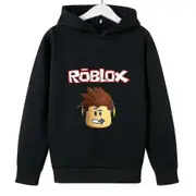 Kids Teens Boys Girls Roblox Hoodie Long Sleeve Sweatshirts Hooded Pullover Sports Tops Gifts 7-14 Years -NMAOV Black 13-14 Years