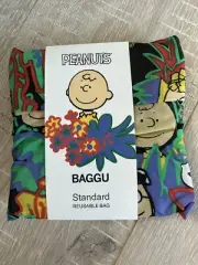 NWT New BAGGU x PEANUTS Standard Reusable Bag Rainforest gang Snoopy