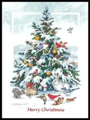 Greeting Card - Bird Chipmunk Rabbit Squirrel - Martha Edwards - Christmas 0748