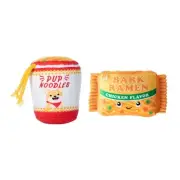 Fringe Studio Nothin But Noodles Interactive Plush Dog Squeaker Toy 2pcs