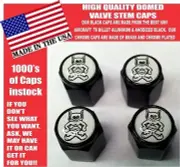 AMC AMX American Motors Gremlin Black Billet White Valve Stem Caps - Unique!