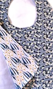 Wattle flowers Blue fabric Reversible Adult Bib Style Clothing Protectors
