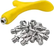 [WANSUPYIN] 48PCS Replacement Spikes Stainless Steel Track Spikes and Spike Wrench for Sports Running Track Shoes