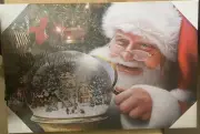 New Santa with snow globe picture, lights up,battery operated