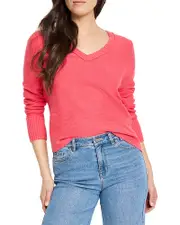Nic+Zoe Baby Garter V Neck Sweater