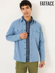 FatFace Filey Blue Long Sleeve Plain Shirt (E79614) | $120