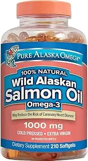 Pure Alaska Omega-3 Wild Alaskan Salmon Oil 1000mg 210 Softgels (Pack of 3) HJO$IER