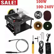 100W Mini Table Saw Woodworking Kit DIY Model Cutter Electric Bench Saw 10000rpm