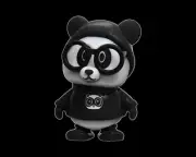UNPAINTED Cute Panda Bear 3D Printed Model Kit 4" Tall (9-23)
